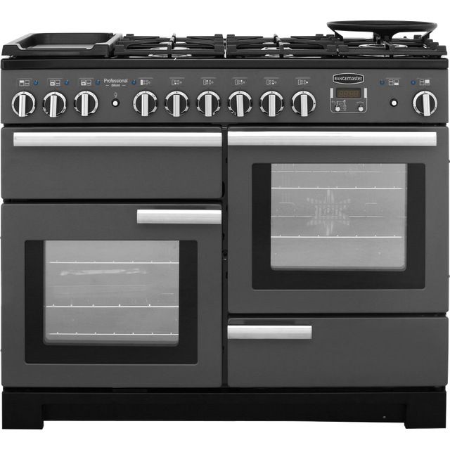 Rangemaster PDL110DFFSL/C Professional Deluxe 110cm Dual Fuel Range Cooker - Slate - PDL110DFFSL/C_SL - 1