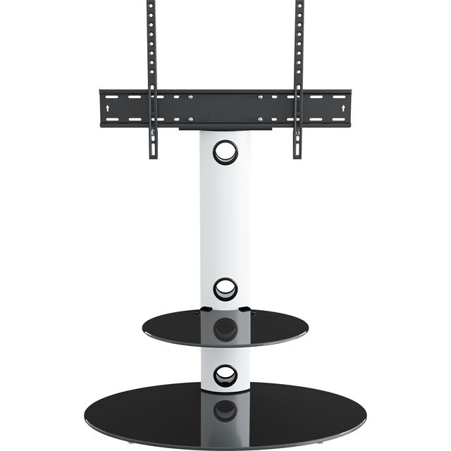 AVF Lugano Oval Pedestal FSL800LUSW 2 Shelf TV Stand - White / Black