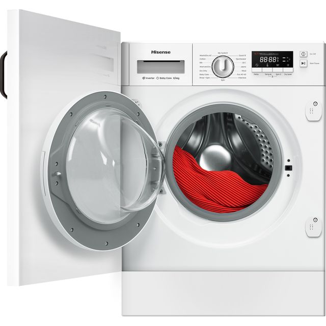 Hisense 3 Series WD3M841BWI Integrated 8Kg / 6Kg Washer Dryer with 1400 rpm - White - E Rated [Wash&Dry], B Rated [Wash Only]