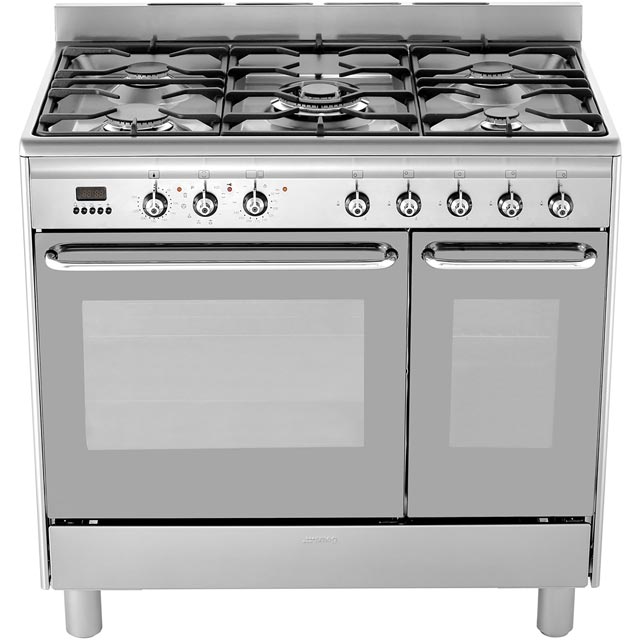 Smeg CG92PX9 90cm Dual Fuel Range Cooker - Stainless Steel - CG92PX9_SS - 5
