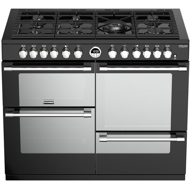 Stoves Sterling Deluxe S1100DF 110cm Dual Fuel Range Cooker - Black - Sterling Deluxe S1100DF_BK - 2