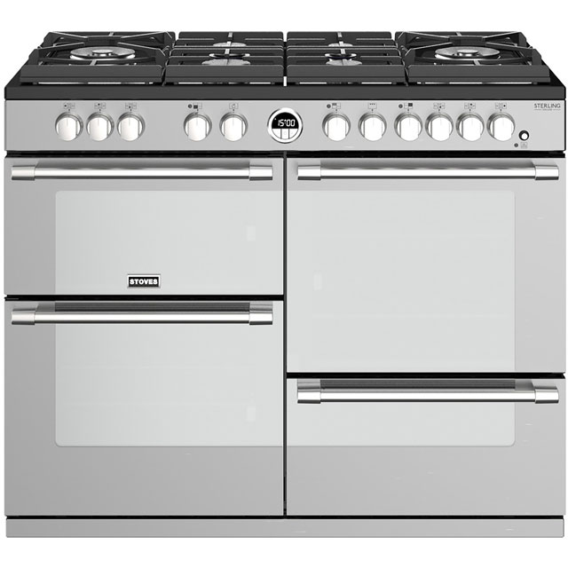 Stoves Sterling Deluxe S1100GTG 110cm Dual Fuel Range Cooker - Stainless Steel - Sterling Deluxe S1100GTG_SS - 1