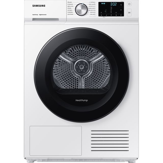 Samsung Series 5+ OptimalDry DV90BBA245AW 9Kg Heat Pump Tumble Dryer - White - A+++ Rated