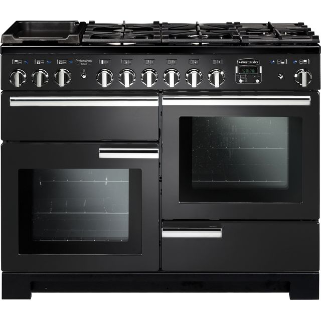 Rangemaster Professional Deluxe PDL110DFFCB/C 110cm Dual Fuel Range Cooker - Charcoal Black - A/A/A Rated