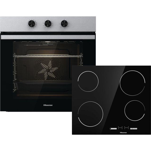 Hisense BI6061CXUK Built In Electric Single Oven and Ceramic Hob Pack - Stainless Steel - A Rated