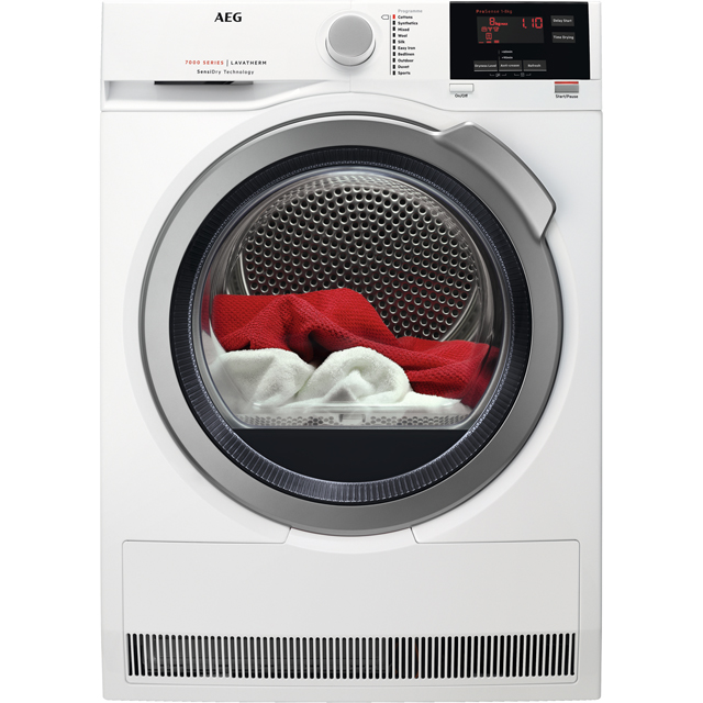 AEG SensiDry Technology T7DBG832R 8Kg Heat Pump Tumble Dryer - White - A+ Rated