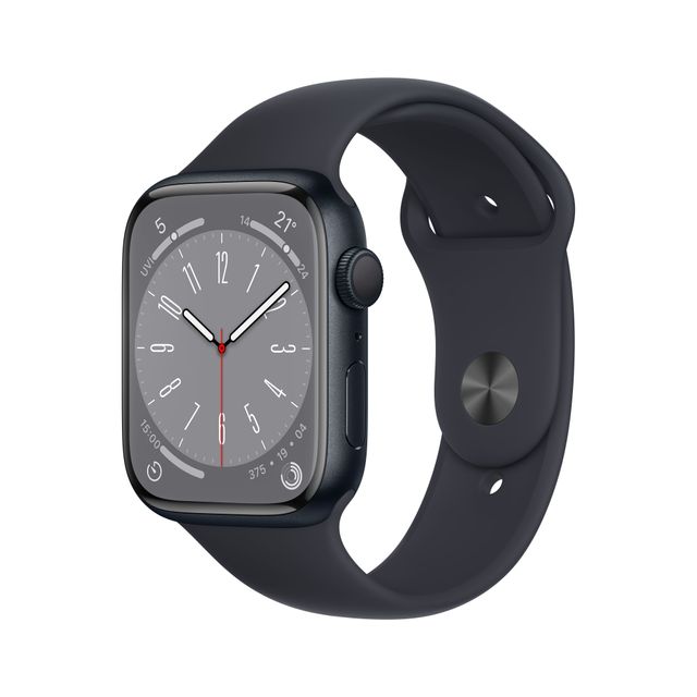 Apple Watch Series 8, 45mm, GPS [2022] - Midnight Aluminium Case with Midnight Sport Band - Regula