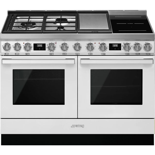 Smeg CPF120IGMPWH Portofino 120cm Dual Fuel Range Cooker - White - CPF120IGMPWH_WH - 1