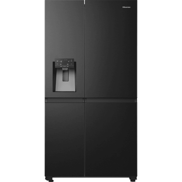 Hisense RS818N4TFE Wifi Connected Non-Plumbed Total No Frost American Fridge Freezer - Black / Stainless Steel - E Rated