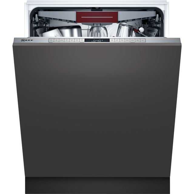 NEFF N50 S195HCX26G Wifi Connected Fully Integrated Standard Dishwasher - Stainless Steel Control Panel with Fixed Door Fixing Kit - D Rated