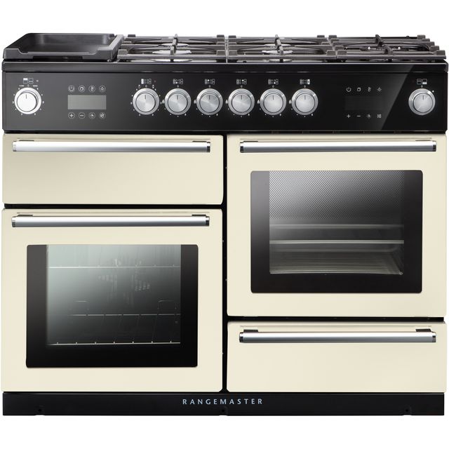 Rangemaster Nexus Steam 110cm Dual Fuel Range Cooker - Ivory / Chrome - A Rated