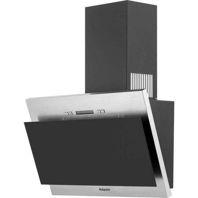 Hotpoint PHVP6.4FALK/1 60 cm Angled Chimney Cooker Hood - Black / Stainless Steel