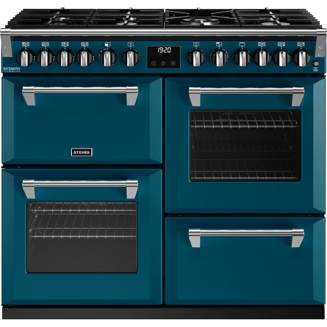 Stoves Richmond Deluxe ST DX RICH D1000DF KTE Dual Fuel Range Cooker - Kingfisher Teal - A Rated