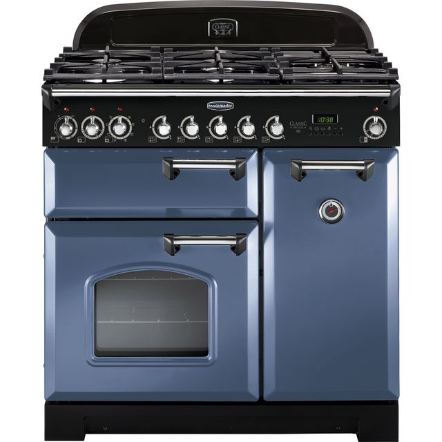 Rangemaster CDL90DFFSB/C Classic Deluxe 90cm Dual Fuel Range Cooker - Stone Blue / Chrome - CDL90DFFSB/C_SB - 1