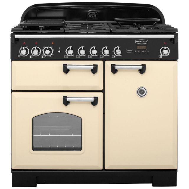 Rangemaster CDL100DFFCR/C Classic Deluxe 100cm Dual Fuel Range Cooker - Cream / Chrome - CDL100DFFCR/C_CR - 1