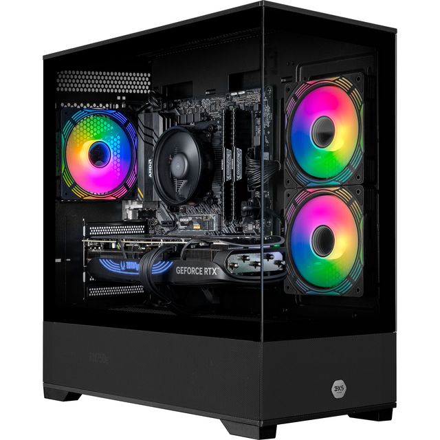 3XS Core 4070 Ti SUPER RGB Gaming Tower - NVIDIA GeForce RTX 4070 Ti Super, AMD Ryzen 7, 1TB SSD - Black