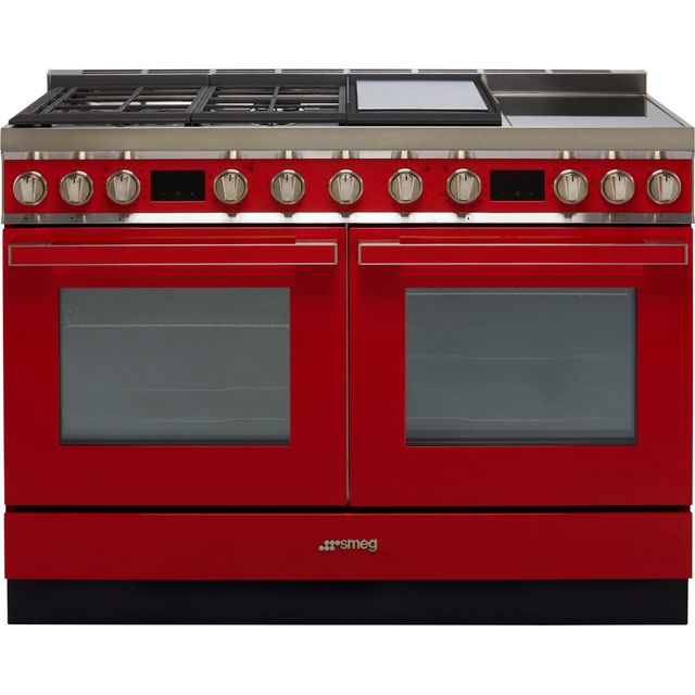 Smeg Portofino CPF120IGMPR Dual Fuel Range Cooker - Red - A+/A Rated