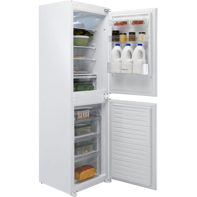 Hotpoint HBC185050F1 Integrated 50/50 Frost Free Fridge Freezer with Sliding Door Fixing Kit - White - F Rated - HBC185050F1_WH - 1
