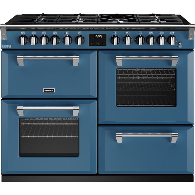 Stoves Richmond Deluxe ST DX RICH D1100DF TBL Dual Fuel Range Cooker - Thunder Blue - A Rated