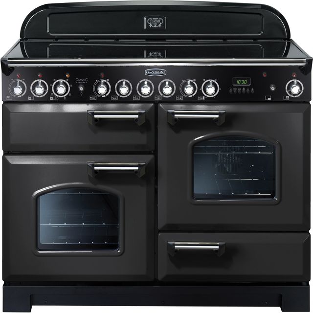 Rangemaster CDL110ECCB/C Classic Deluxe 110cm Electric Range Cooker - Charcoal Black / Chrome - CDL110ECCB/C_CHB - 1