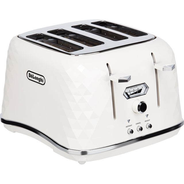 De'Longhi Simbolo CTJX4003.W 4 Slice Toaster - Ivory White