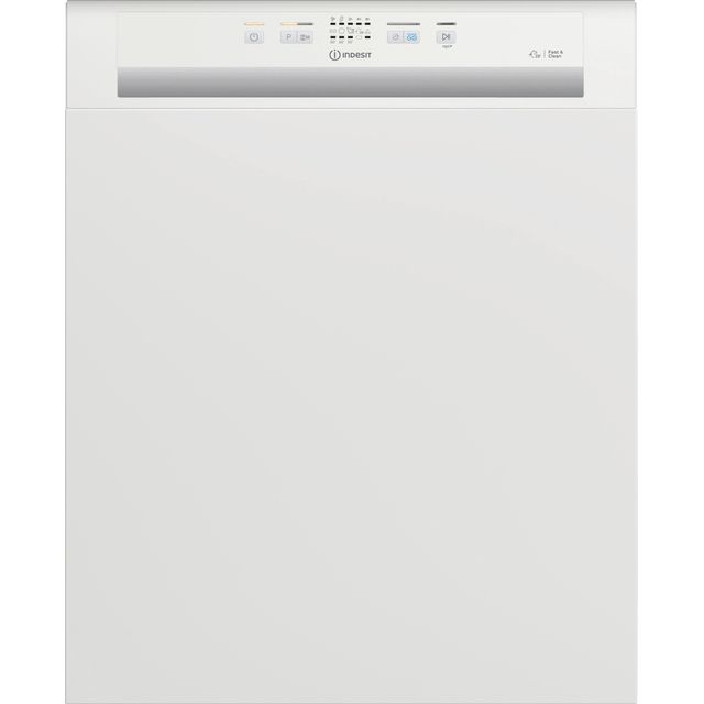 Indesit I3BL626UK Semi Integrated Standard Dishwasher - White - I3BL626UK_WH - 1