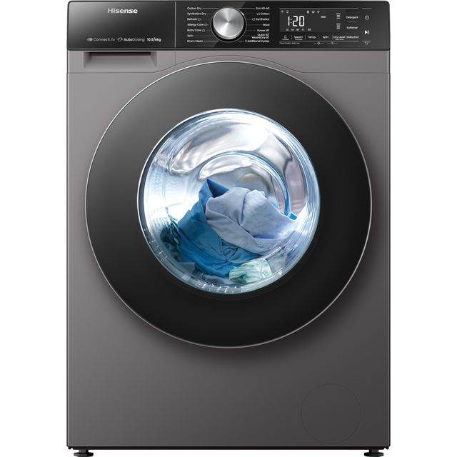 Hisense 5S Series WD5S1045BT Wifi Connected 10Kg / 6Kg Washer Dryer with 1400 rpm - Titanium - D Rated