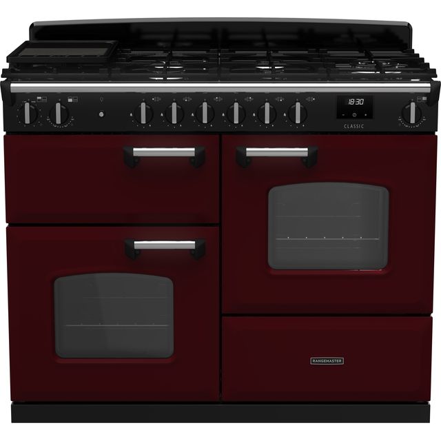 Rangemaster Classic OC Free Standing Range Cooker in Bordeaux / Chrome