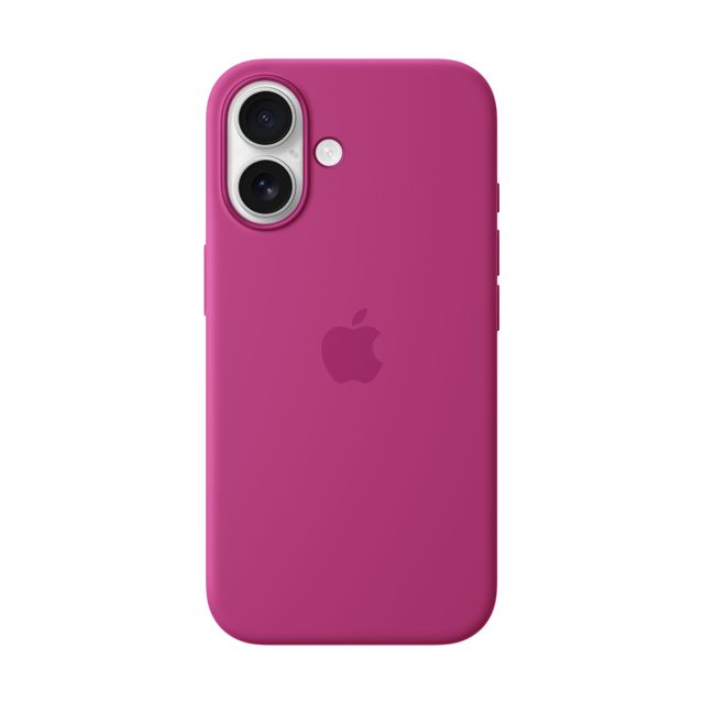 Apple iPhone 16 Silicone Case with MagSafe for iPhone 16 - Fuchsia