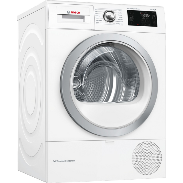 Bosch Serie 6 WTWH7660GB Heat Pump Tumble Dryer - White - WTWH7660GB_WH - 1