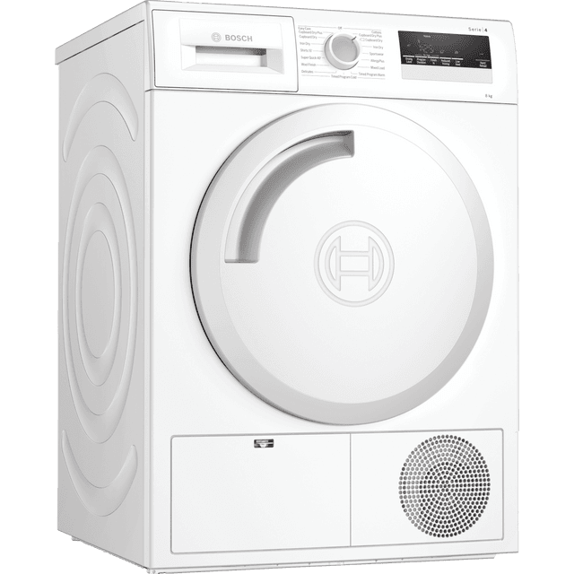 Bosch Series 4 WTN83201GB Condenser Tumble Dryer - White - WTN83201GB_WH - 1