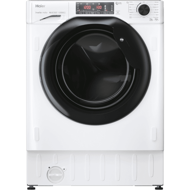 Haier Series 4 HWQ90B416FWB-UK Integrated 9Kg Washing Machine with 1600 rpm - White