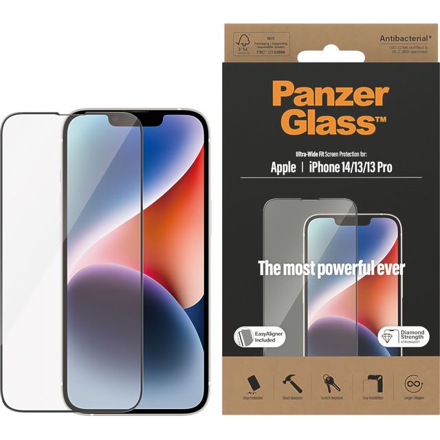 PanzerGlass Screen Protector for iPhone 14 / 13 Pro / 13 - Ultra-Wide Fit