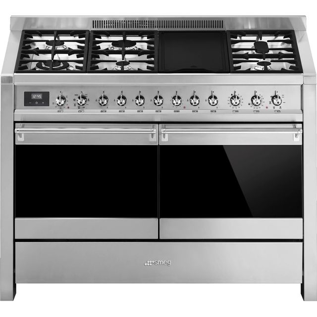 Smeg Opera A4-81 Dual Fuel Range Cooker - Stainless Steel - A/B Rated