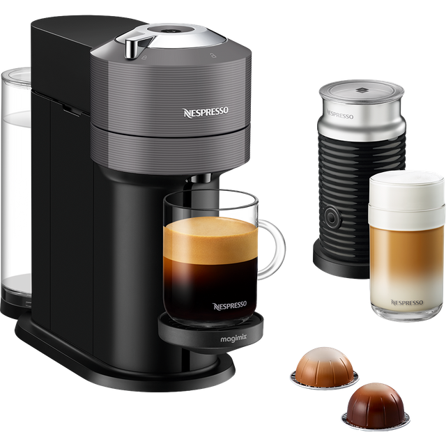 Nespresso by Magimix Vertuo Next & Milk 11711 Pod Coffee Machine with Milk Frother - Dark Grey