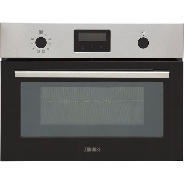 Zanussi ZVENM6X1 Built In Compact Electric Single Oven with Microwave Function - Stainless Steel