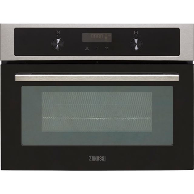 Zanussi ZVENM7X1 Built In Compact Electric Single Oven with Microwave Function - Stainless Steel
