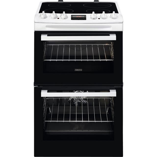 Zanussi ZCV46250WA 55cm Electric Cooker with Ceramic Hob - White - A/A Rated