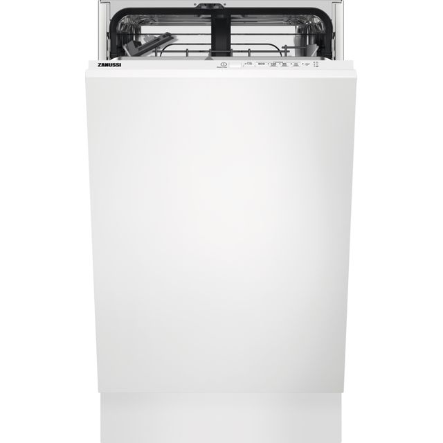 Zanussi ZSLN1211 Fully Integrated Slimline Dishwasher - White Control Panel with Sliding Door Fixing Kit - F Rated