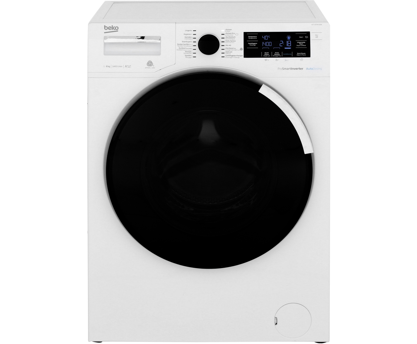 Beko WTV8744XDW AutoDose OptiSense wasmachine online kopen