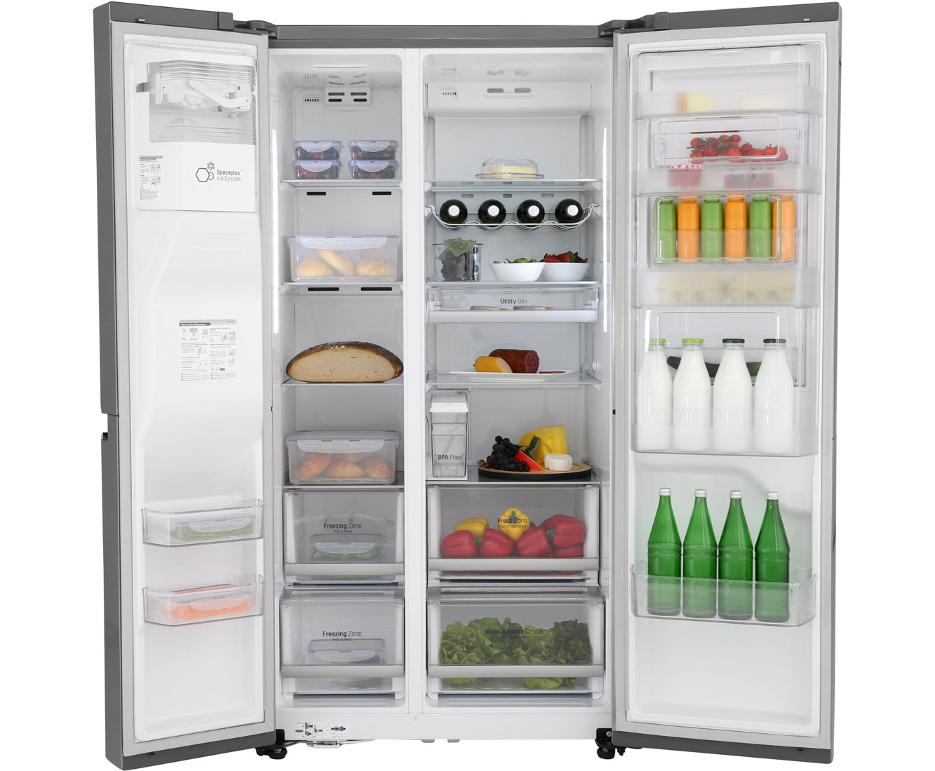 Lg Gsj 761 Pztz Amerikanischer Side By Side Mit Wasser Und Eisspender No Frost 601 Liter Edelstahl A