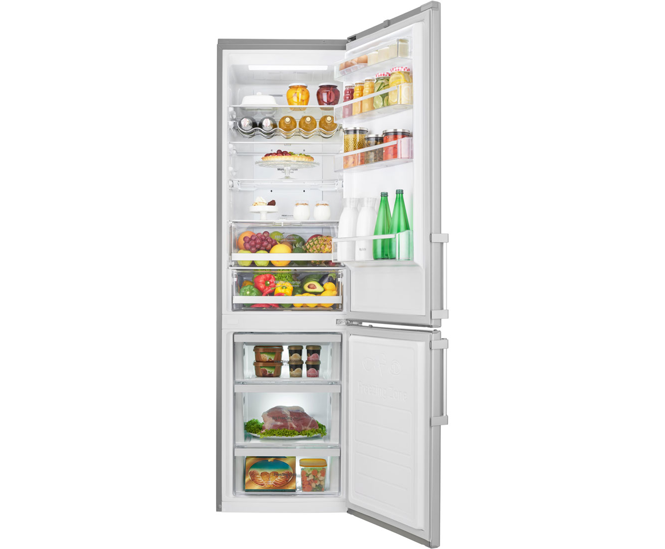 Kühl-gefrierkombination 60 Cm Tief No Frost LG GBB 60 SAYXE Kühl-Gefrierkombination No Frost Freistehend Edelstahl