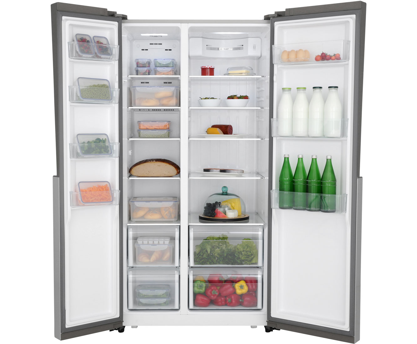 Haier HRF521DS6 SidebySide Freistehend Silber eBay