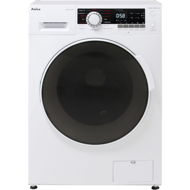 Amica WAT 404 070 Waschtrockner - 8 kg Waschen / 6 kg Trocknen - Weiß, 1400 U/Min