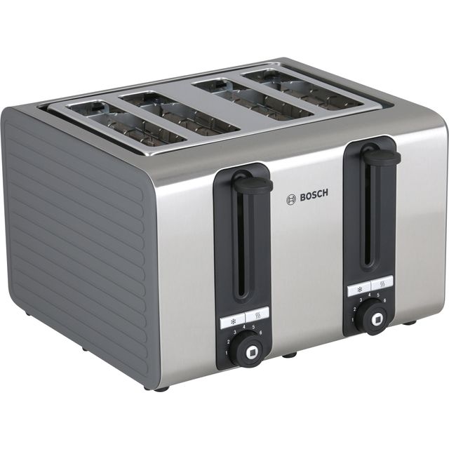Bosch TAT7S45 Toaster mit 7 Röstgradstufen und 4 Toastschlitze - Grau