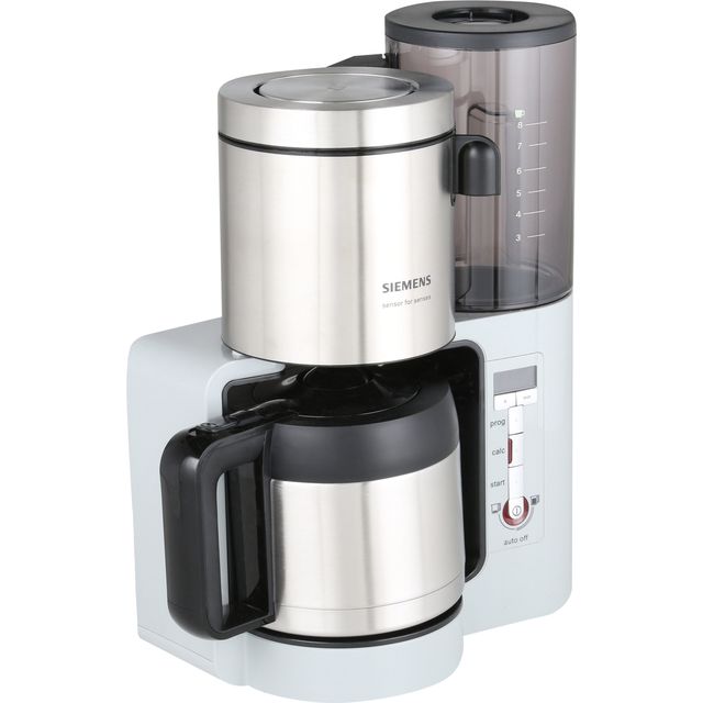 Siemens TC86505 Filterkaffeemaschine mit aromaSense Plus und Edelstahl-Thermokanne, 8-12 Tassen - Grau