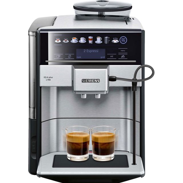 Siemens EQ.6 plus s700 TE657503DE Kaffeevollautomat mit autoMilk Clean und oneTouch DoubleCup - Edelstahl