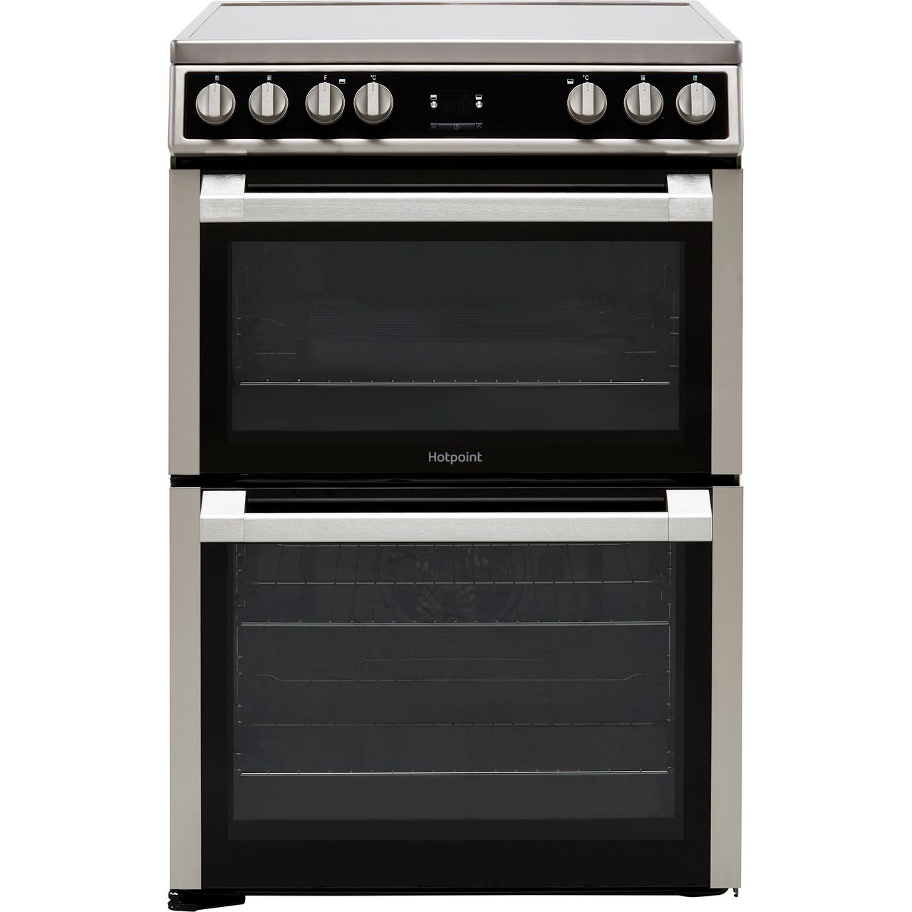 Hotpoint HDT67V9H2CX/UK 60cm Electric Cooker with Ceramic Hob - Silver - A/A Rated, Silver