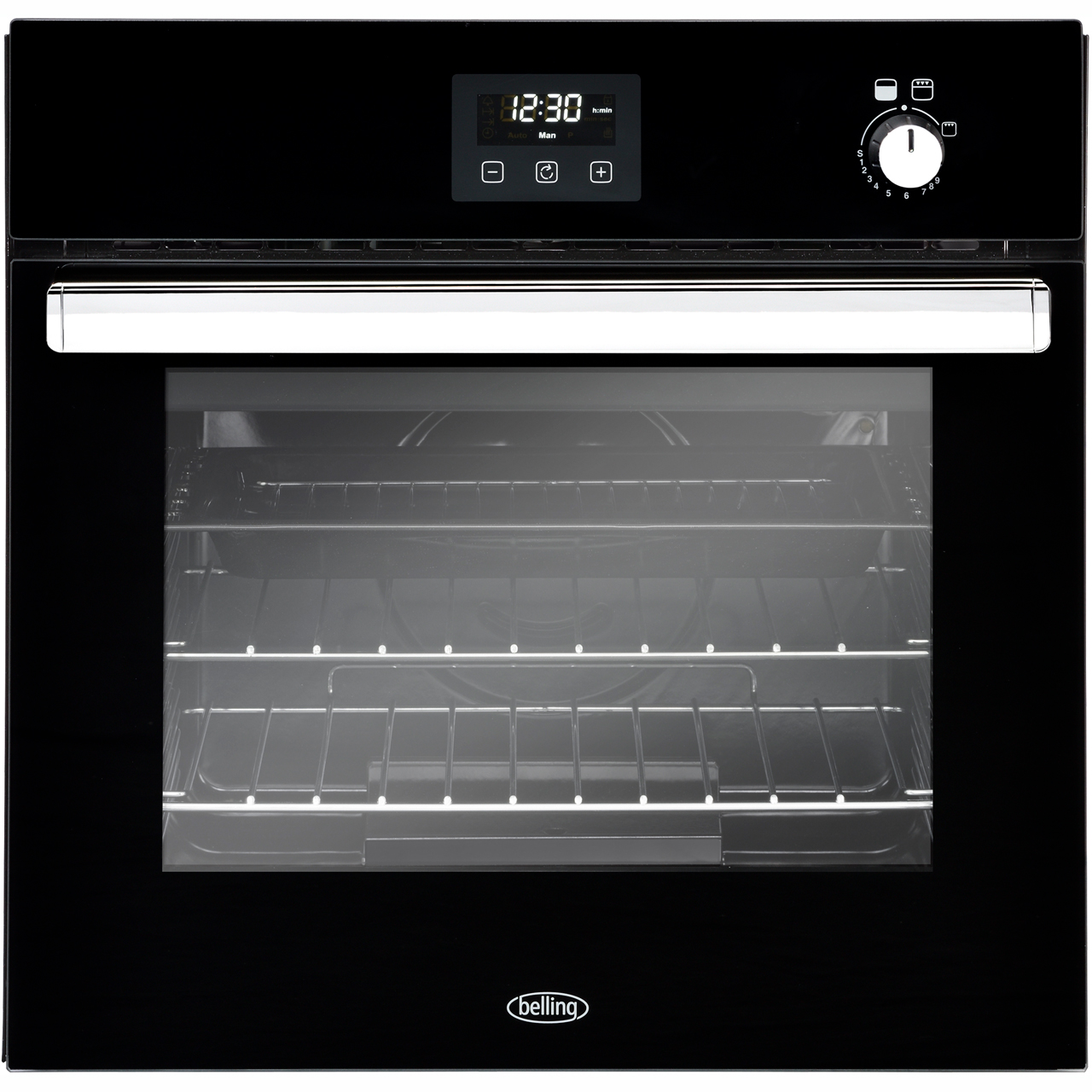 Belling BI602G Built In Gas Single Oven with Full Width Electric Grill - Black - A Rated, Black
