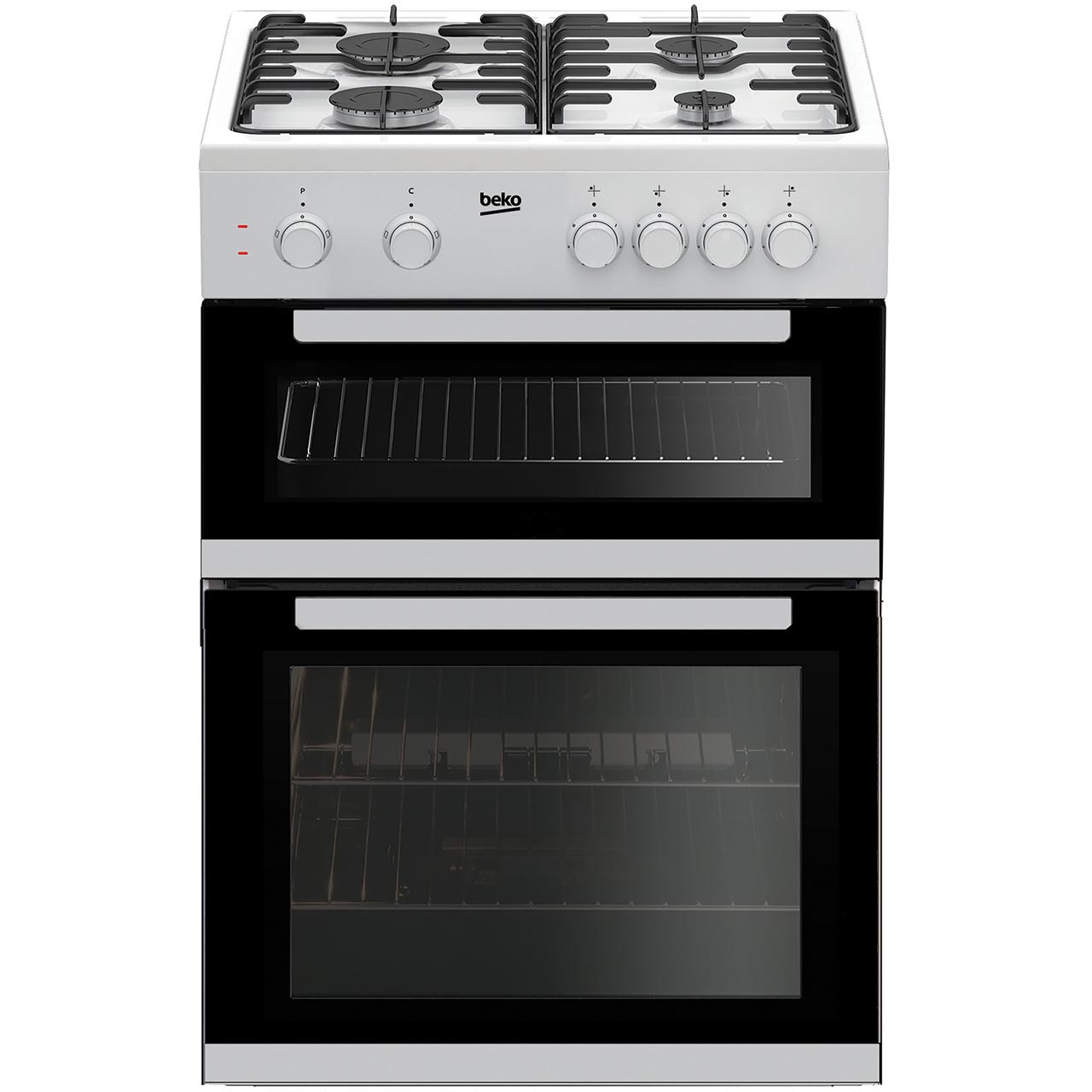 Beko KDG611W 60cm Freestanding Gas Cooker with Full Width Gas Grill - White - A+/A Rated, White